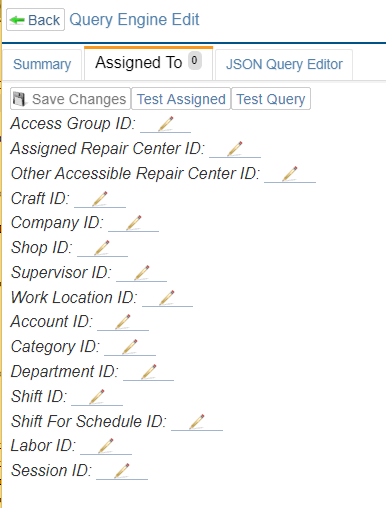 Assigned To under Query Engine Edit